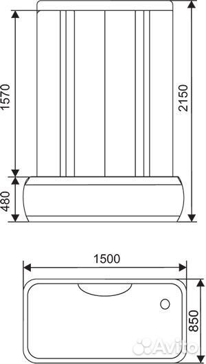 Душевая кабина бокс 120, 150, 170х85. В Наличии