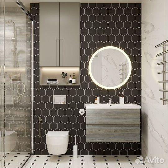 Зеркало с теплой подсветкой 