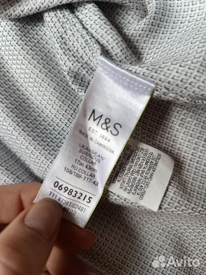 Рубашки мужские, zara, m&s, хлопок