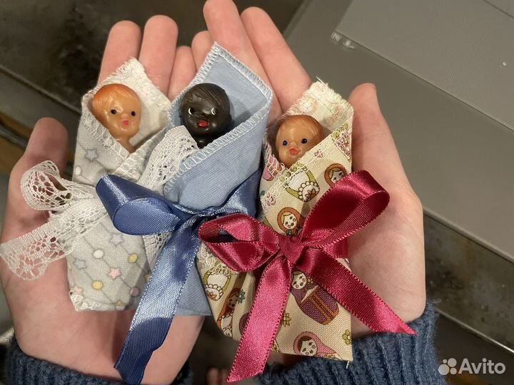 Пупсики в пеленочке с матрешками, девочка