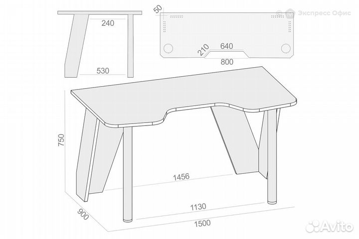Стол компьютерный кст-116