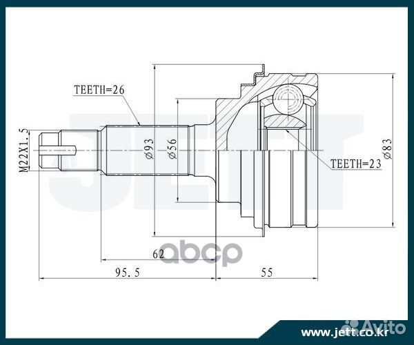 ШРУС внешний jett V41-9005 V41-9005 jett