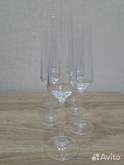 Набор бокалов для шампанского 180 мл 6 шт. новые