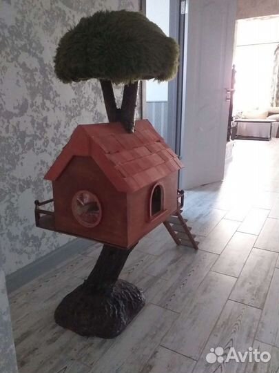 Когтеточка домик для кошки бу