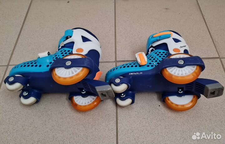 Роликовые коньки детские раздвижные + защита