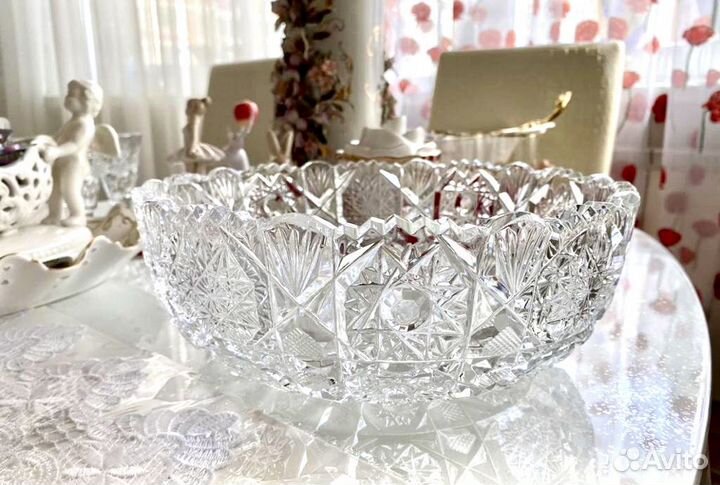 Ваза для фруктов Д 25,5 см Хрусталь СССР