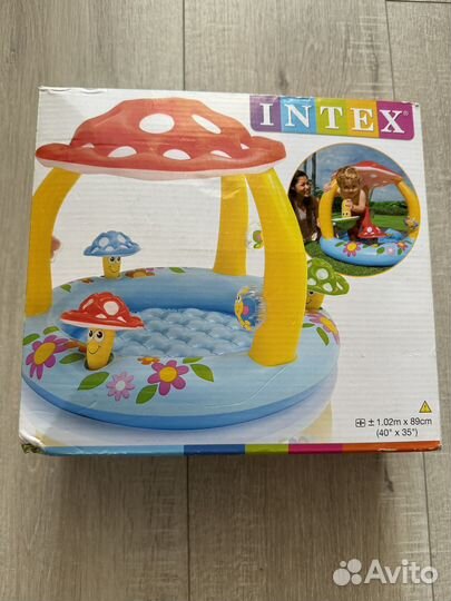Новый Бассейн надувной 102*89 см intex