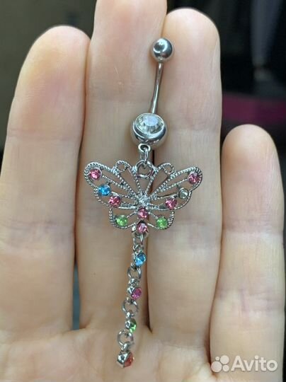 Пирсинг в пупок, гипоаллергенный. Пирсинг женский