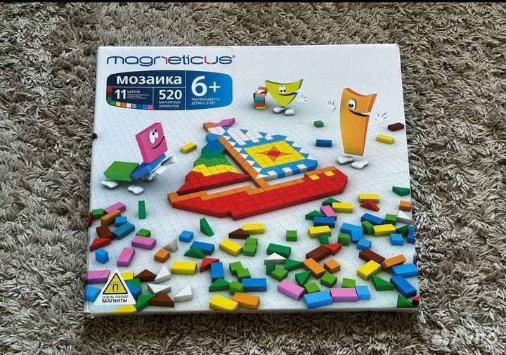 Магнитная мозаика magneticus 6+ на 520 деталек
