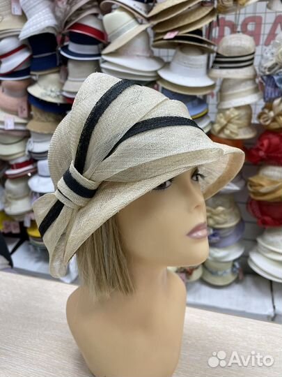 Шляпка женская соломка синамей