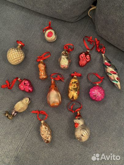 Елочные игрушки СССР набор стекло