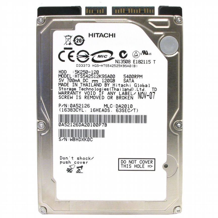 [HTS542512K9SA00] Жесткий Диск Hitachi 120gb Hts542512k9sa00