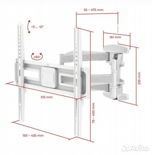 Кронштейн для телевизора наклонно-поворотный