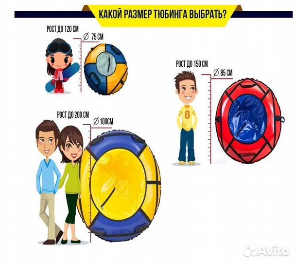 Тюбинг 100см, надувные санки-ватрушка пвх