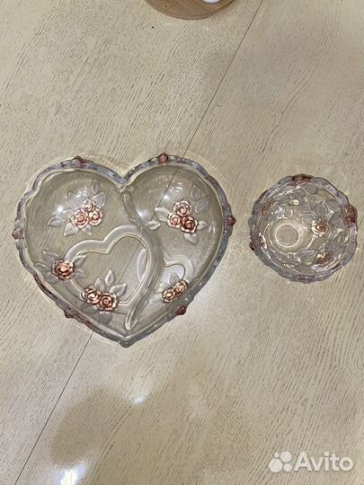 Блюдо и конфетница Walther-Glas Carnem Rose