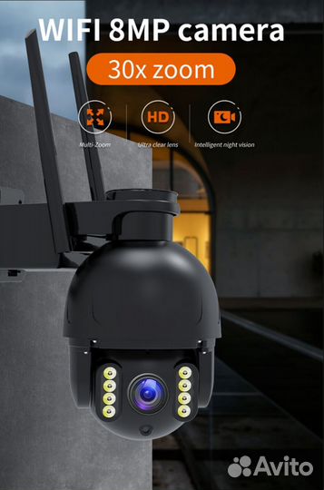 4G WiFi Камера видеонаблюдения 8мп 30 кратный зум
