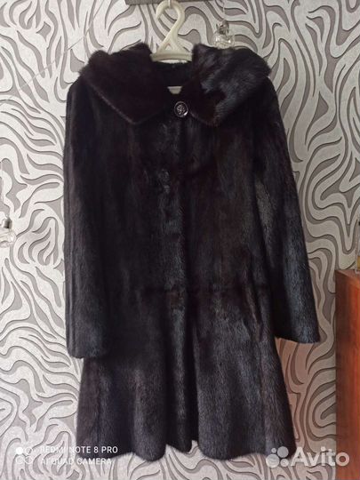 Шуба норковая blackglama с капюшоном