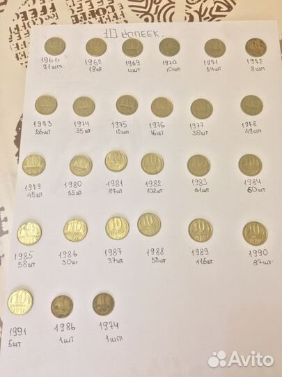 Монеты 10 копеек СССР