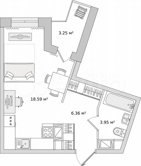 Квартира-студия, 28,1 м², 8/17 эт.