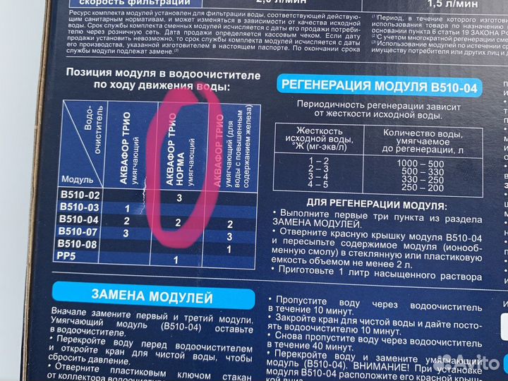 Фильтр для воды аквафор трио