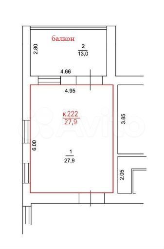 Квартира-студия, 23,6 м², 2/7 эт.