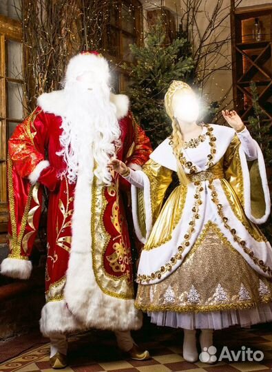Костюм деда Мороза, посох, парик и борода Мороза