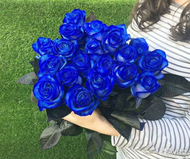 Доставка синие розы букет