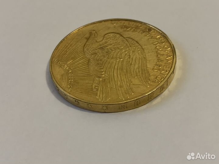 Монета 20 долларов 1908 год США