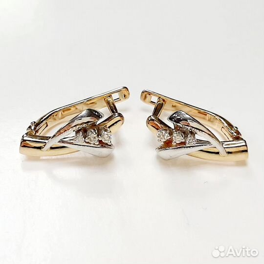 Золотые серьги с бриллиантами