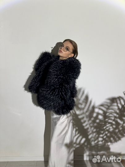 Шуба из премиального экомеха под песца