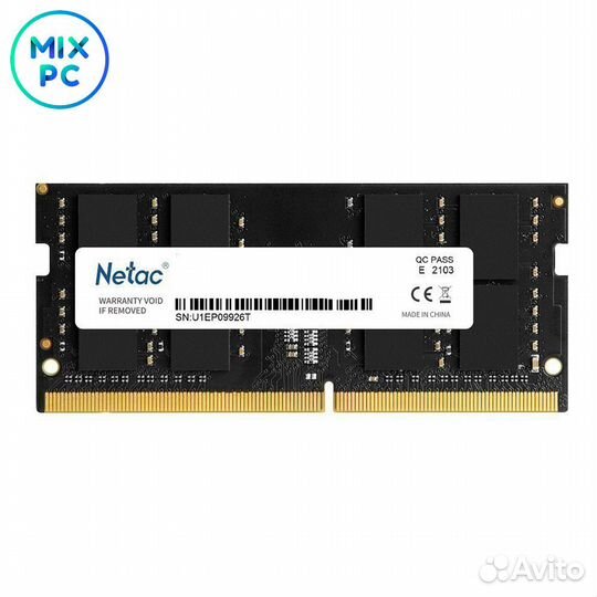 Модуль памяти DDR4 SO-dimm 8GB 3200MHz Netac Basic