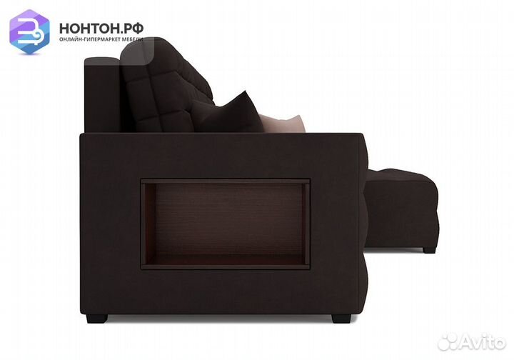 Угловой диван еврокнижка Мадрид микровельвет корич