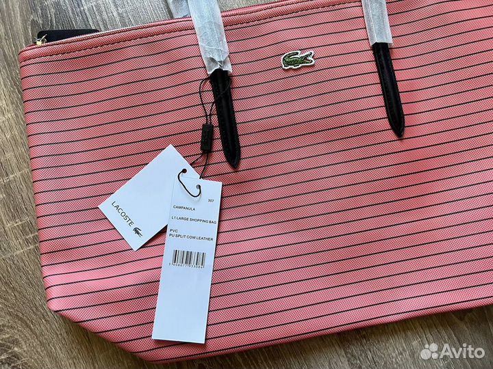 Сумка Lacoste шоппер pink stripes