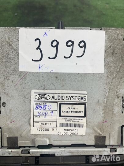Магнитола Ford Mondeo 3 2000-2007г