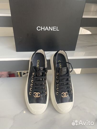 Кеды женские натуральная кожа Chanel Premium