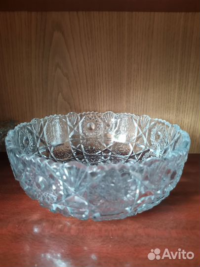 Хрустальная ваза для фруктов СССР, салатница