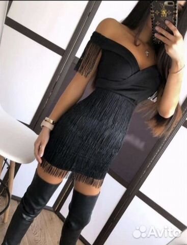 Платье черное мини вечернее