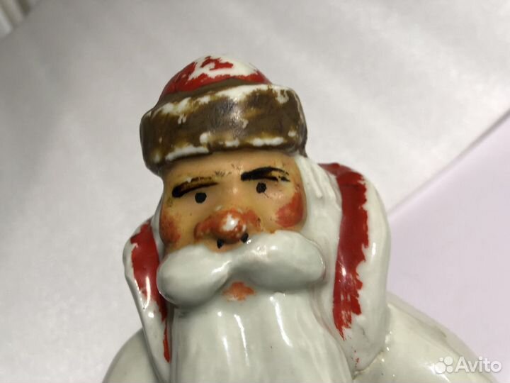 Старинный редкий довоенный фарфоровый Дед Мороз