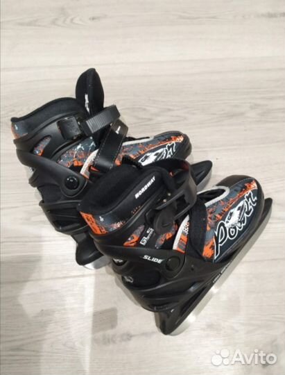 Коньки хоккейные детские раздвижные