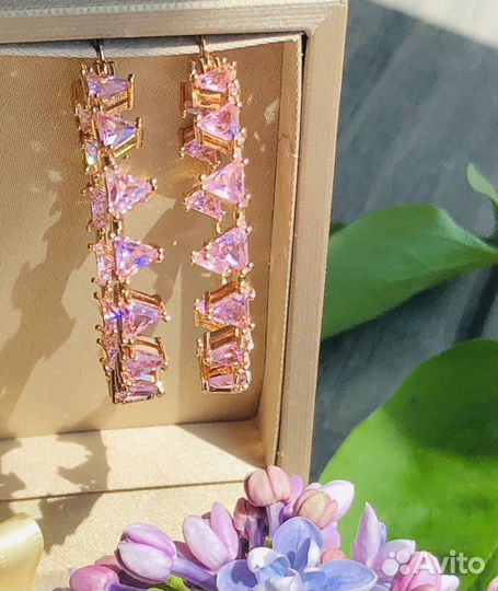 Swarovski серьги кольца