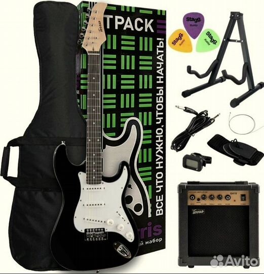 Комплект электрогитара terris новая