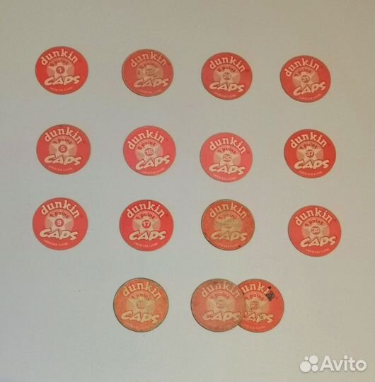 Фишки сотки кэпсы Dunkin из 90х