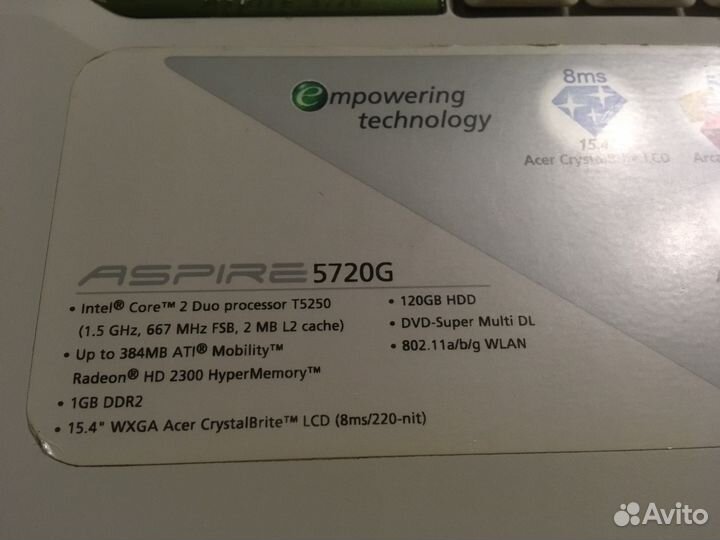 Acer aspire 5720g