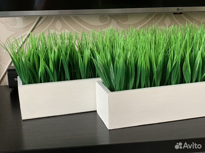 Бордюр из искусственных растерий зелени осока