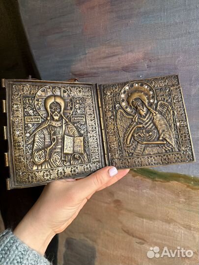 Икона меднолитые складни