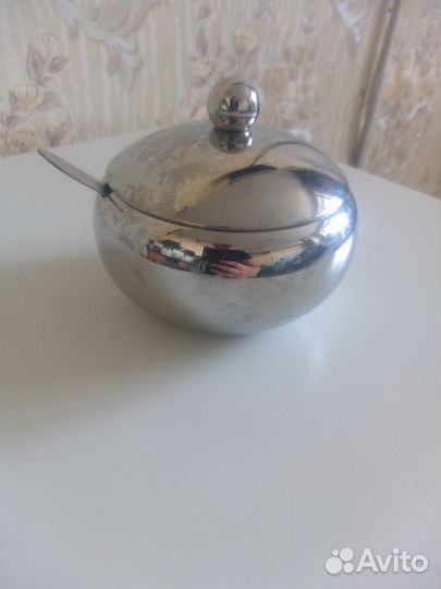 Сахарница металлическая
