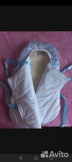 Зимний конверт на овчине на выписку. На мальчика