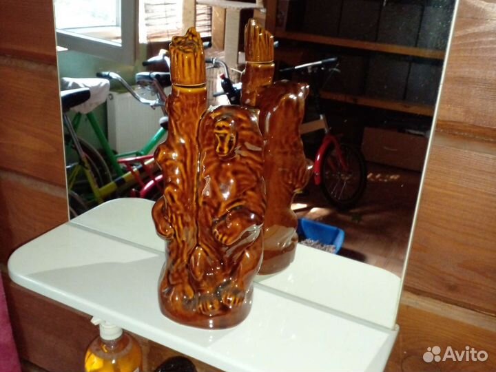 Посуда СССР, 32 см, Штоф Мишка с крышочкой