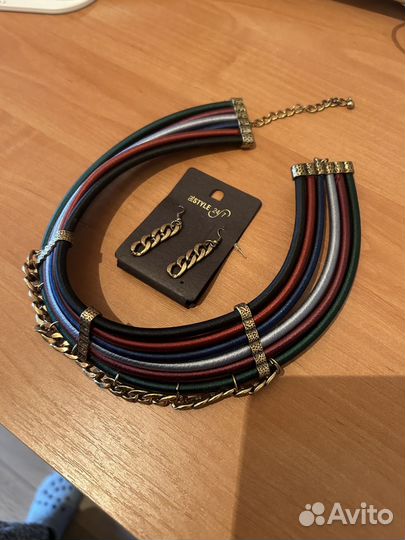 Комплект Ожерелье чокер с серьгами