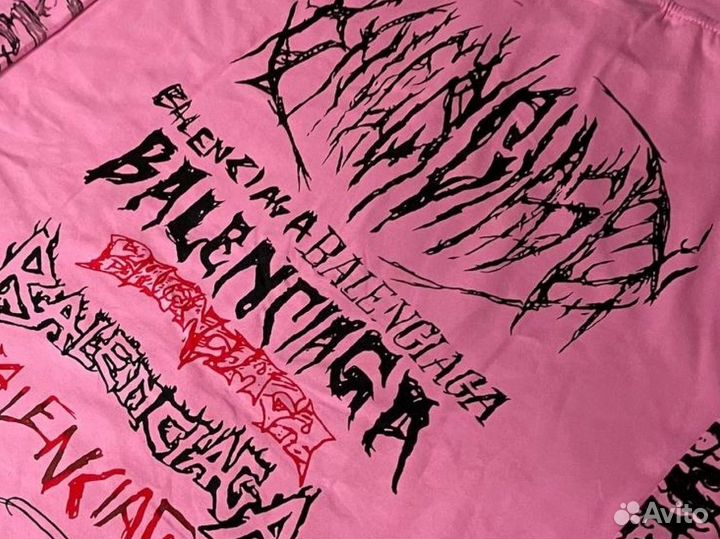 Лонгслив balenciaga diy metal розовый